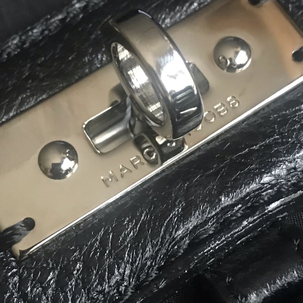 Marc Jacobs frog shoulder bag purse black nylon/ leather - Picture 8 of 15